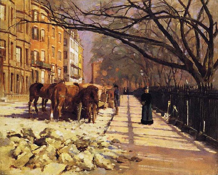 Theodore Robinson Beacon Street, Boston oil painting image